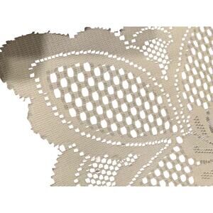 Heritage Lace Tablecloth Beige Topper 40" Square Floral Scalloped Linen Doily